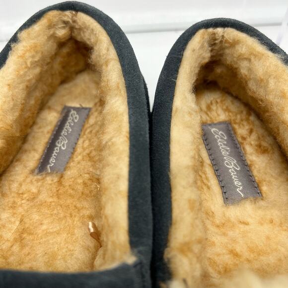 Eddie Bauer Suede Memory Foam Slippers Mens XXL 13 Blue West Haven - Picture 4 of 8